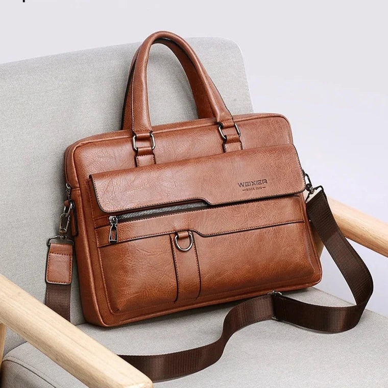 Sacoche Homme Cuir PU Haute Qualité pour Ordinateur 14 Pouces
