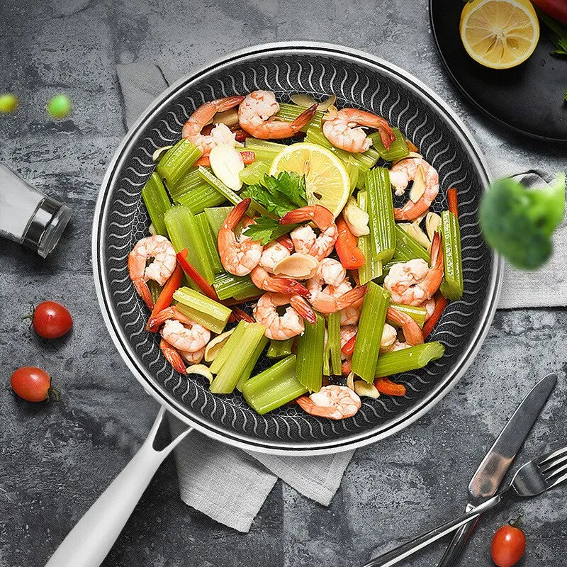 Poêle Wok en Acier Inoxydable 316 antiadhésif