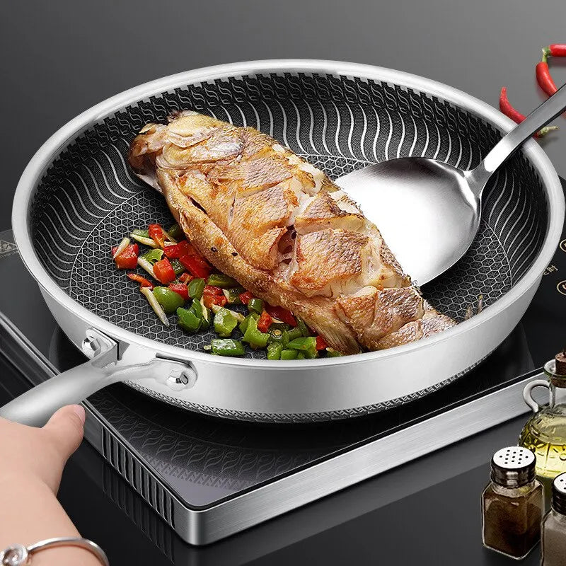 Poêle Wok en Acier Inoxydable 316 antiadhésif