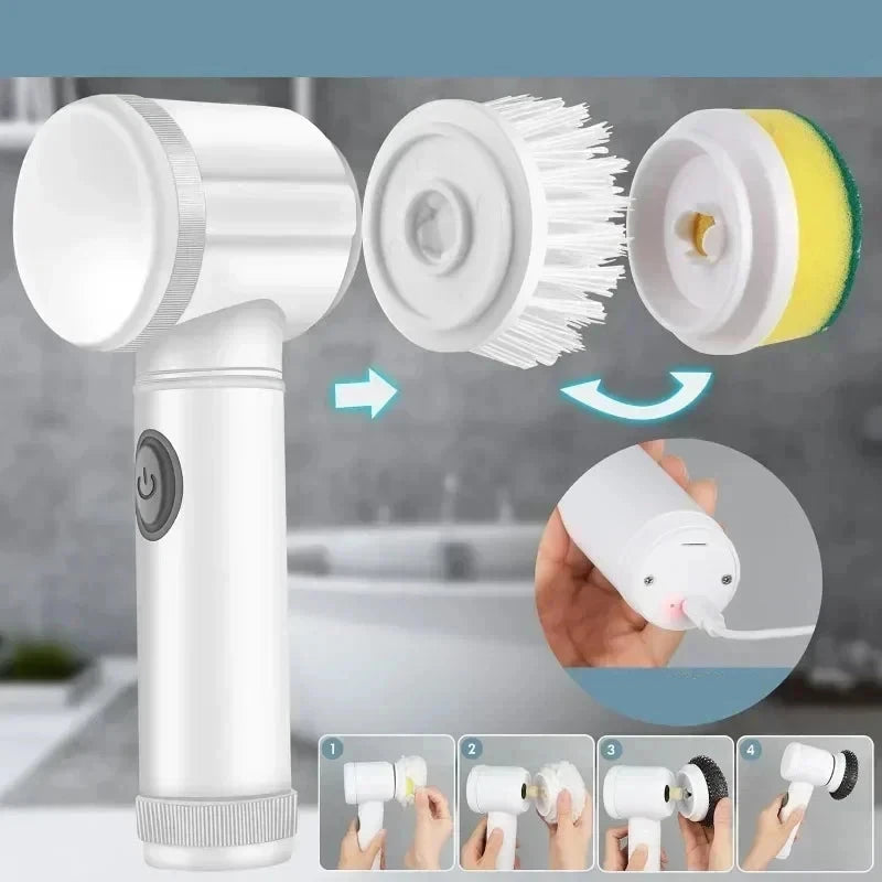 Brosse Électrique Rotative avec 5 Têtes Remplaçables