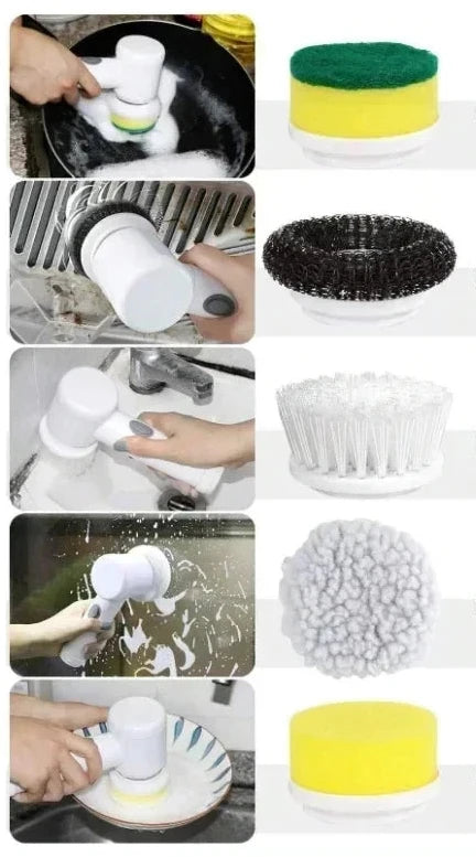 Brosse Électrique Rotative avec 5 Têtes Remplaçables