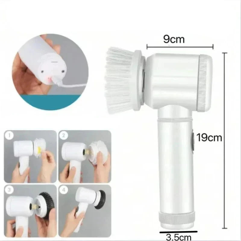 Brosse Électrique Rotative avec 5 Têtes Remplaçables