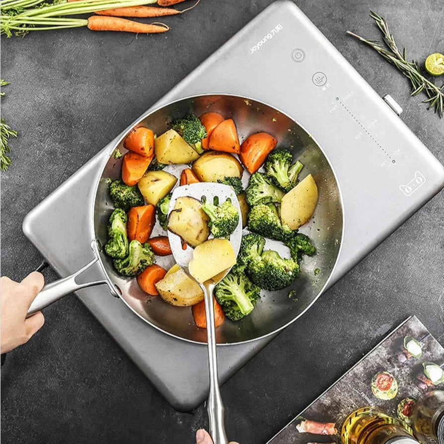 Oêle en Acier Inoxydable 304 Antiadhésive pour Gaz ou Induction
