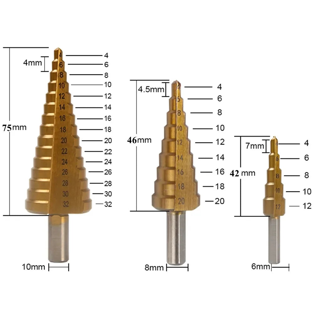 Jeu de Forets Métalliques Titanium 6 Pièces