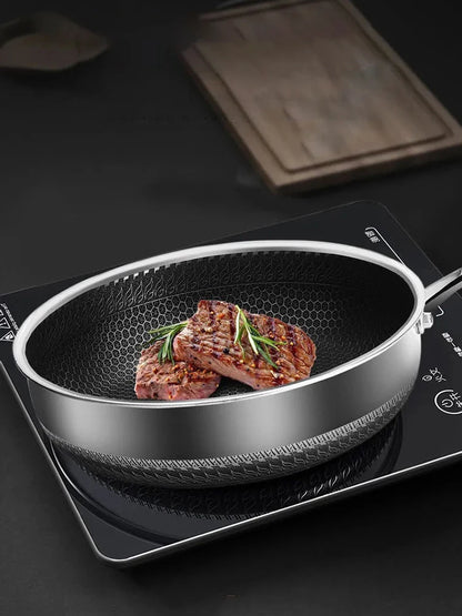 Poêle Wok en Acier Inoxydable 316 antiadhésif