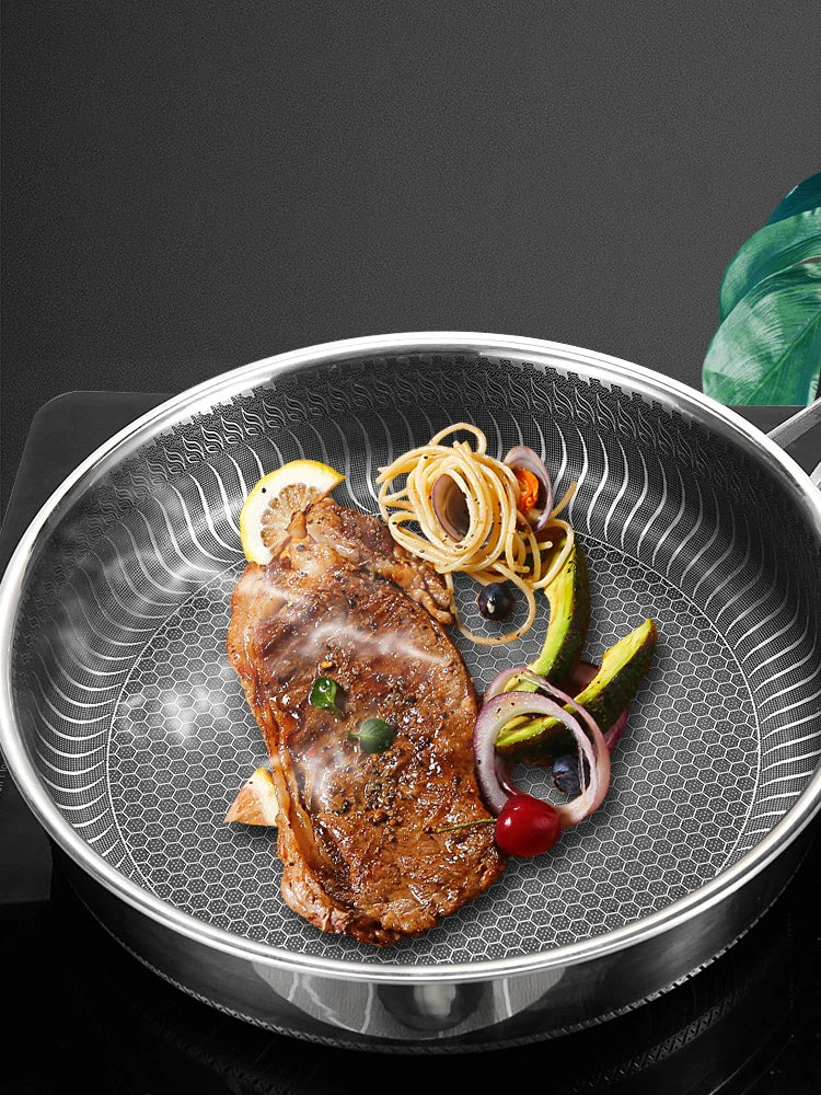 Poêle Wok en Acier Inoxydable 316 antiadhésif