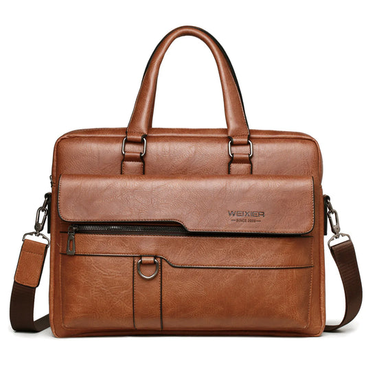 Sacoche Homme Cuir PU Haute Qualité pour Ordinateur 14 Pouces