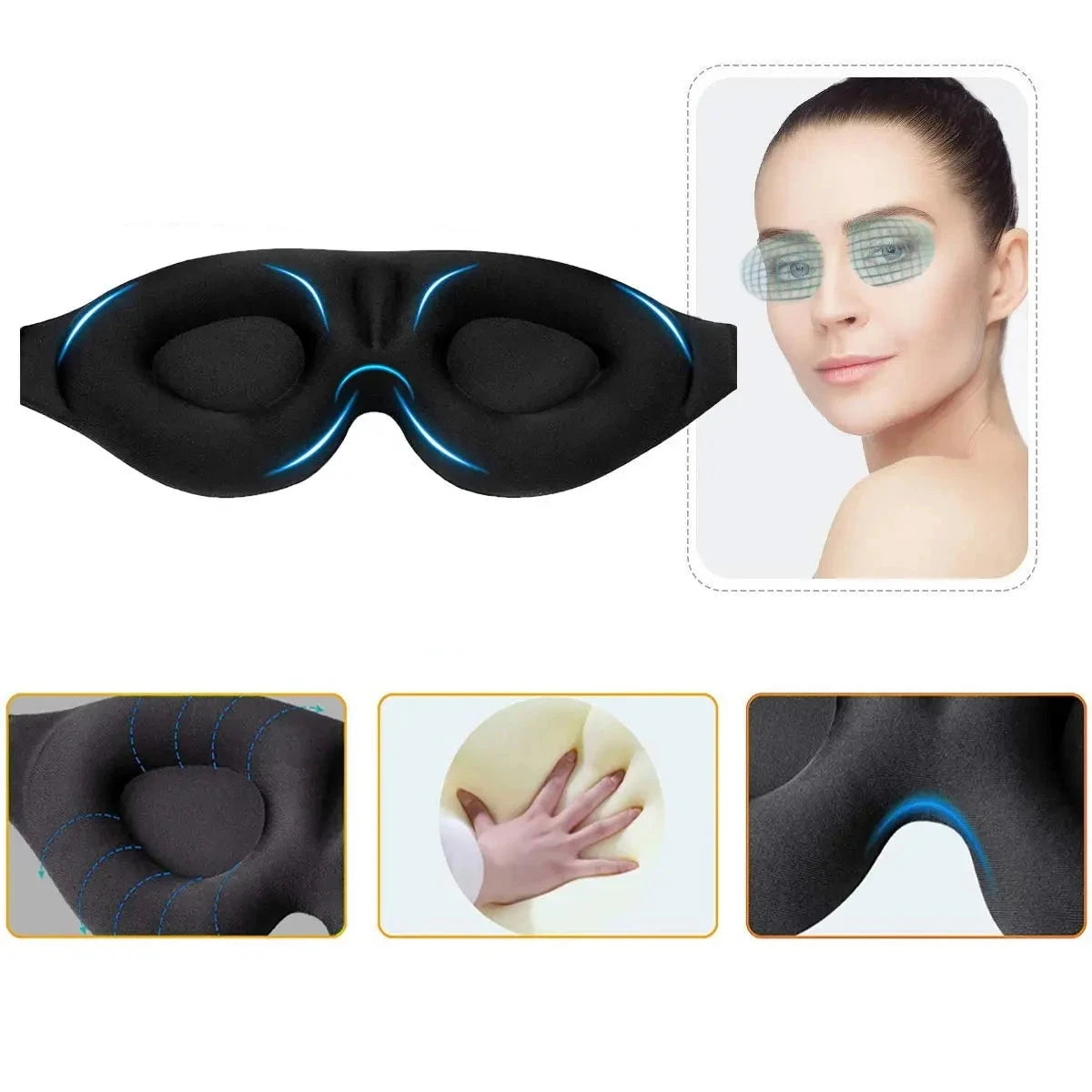 Le Masque de Nuit 3D Contourné pour Dormir